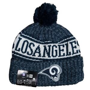 NWT New Era NFL Los Angeles Rams Adult Cuffed Knit Pom Stocking Cap Beanie Hat